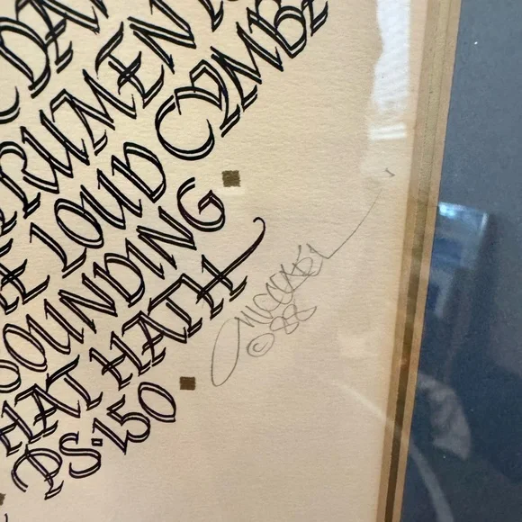 Framed Michael Podesta Art with Gold Wood Frame “Praise Ye The Lord” Psalm 150 - Picture 4 of 10